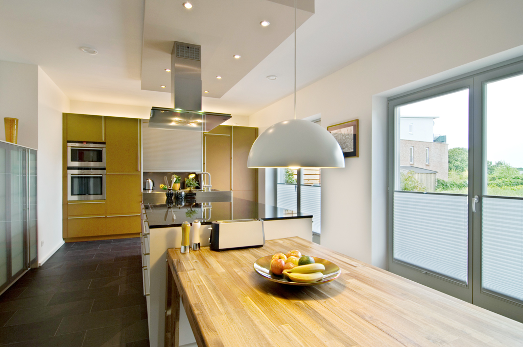 Schönes Plissee in der Küche